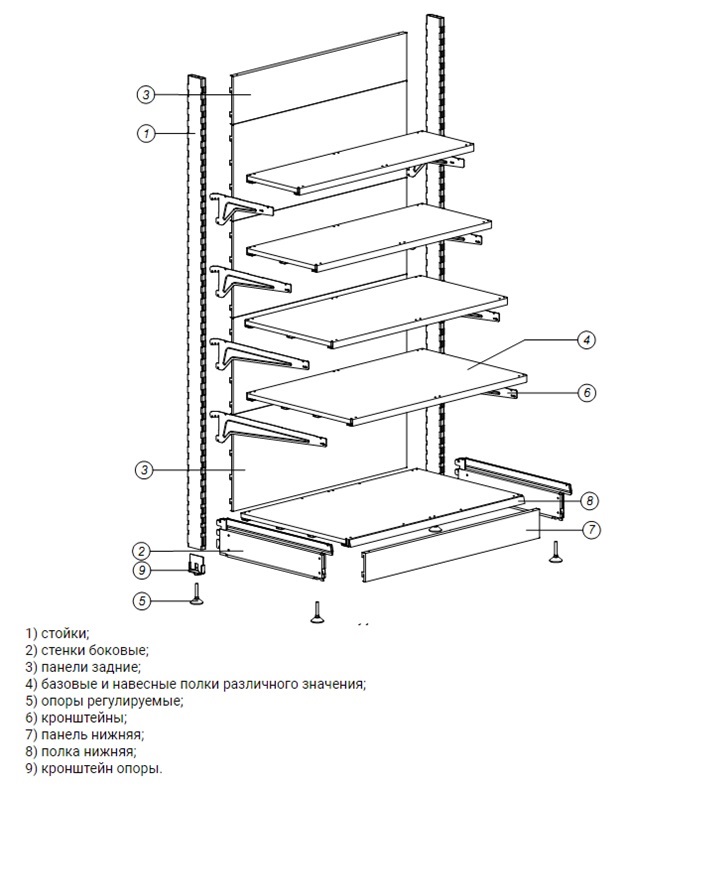 Сборочный чертеж стеллажа