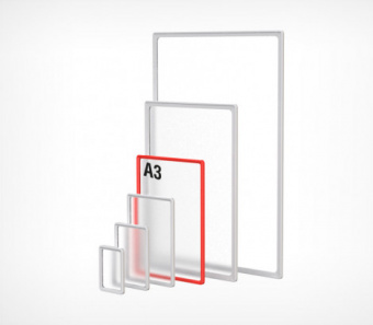 Пластиковая рамка с закругленными углами формата А1-A6